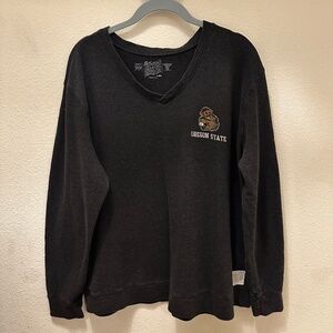 Women's Oregon State University lightweight Vneck sweatshirt charcoal SZ XL